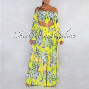 Off The Shoulder Skirt Set 🍋🌴